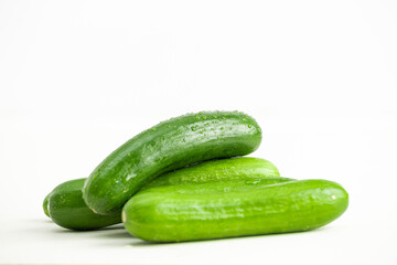 cucumbers on a white background