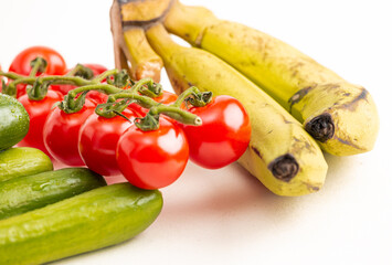 fresh vegetables on a white background