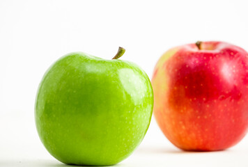 red and green apples isolated