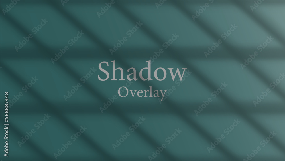 Poster window shadow overlay on blank wall. sunlight over window overlay effect template design.
