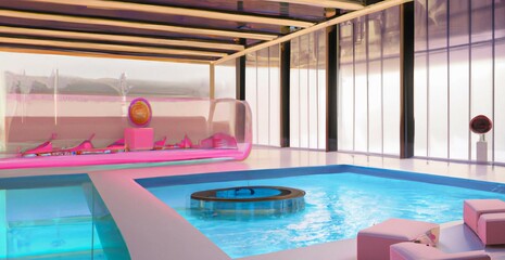Pool pink window