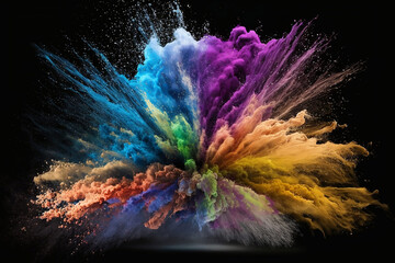 Colorful rainbow colored paint powder v4