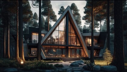 Luxury house at the forest for sophisticated people