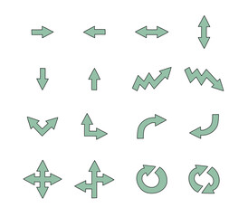 Hand drawn arrows icon set. Vector illustration