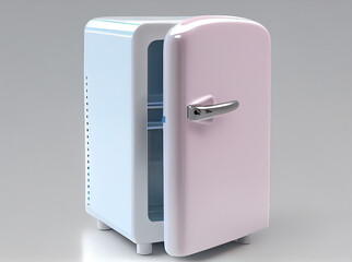 Mini fridge in the white background. Generative AI