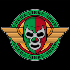 lucha libre show logo design - obrazy, fototapety, plakaty