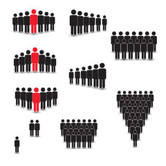 Vector icon set of people grub