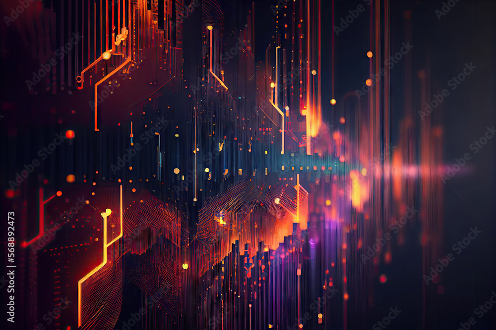 Poster abstract wavy curve technology background, business connection, lines dot, digital design, informati