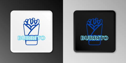 Line Burrito icon isolated on grey background. Traditional mexican fast food. Colorful outline concept. Vector