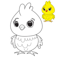 chicken character coloring book sketch isolated vector