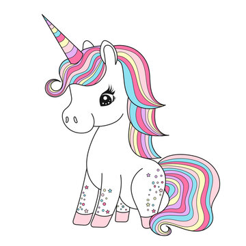 unicorn kid, cartoon character vector