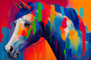 Colorful illustration of a horse