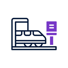 railway station icon for your website design, logo, app, UI. 