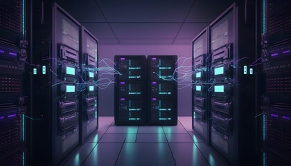 servers in the network, server network digital illustration