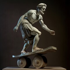 Markus Aurelius on a balance boardhd-denois