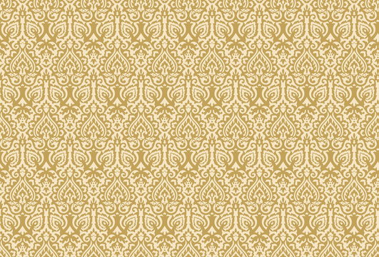Traditional Asian paisley pattern design. Ikat pattern seamless repeat vintage decor textile design organic hand made batik modern and trendy.