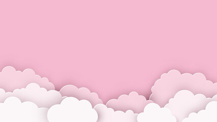 Abstract background with paper cut clouds background. Sky concept.Vector illustration