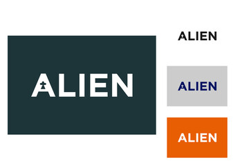the alien logo in the shape of the head makes this logo modern, elegant, unique, simple.