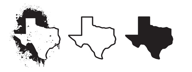 Texas Shape Silluet. Texas Logo Vector. Dallas Star. Vector symbols Design Template.