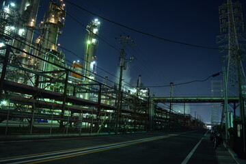 川崎市浮島町 石油プラント付近の夜景