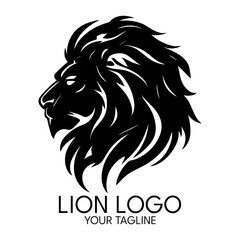 Silhouette art lion logo, vector template