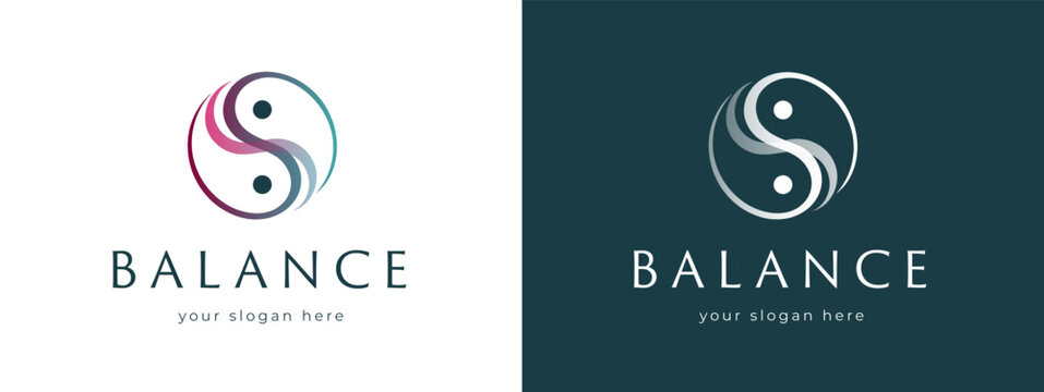 Logotipo equilibrio yin yang azul con ondas de agua en colores turquesa azul verde agua con gotas terapias naturales alternativas masaje osteopat&iacute;a quiromasaje fisioterapia alternativo y moderno