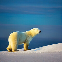 Fototapeta na wymiar A polar bear on the ice floe - generative ai