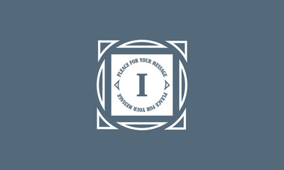 Monogram with the initial letter I for the company. Creative design template for business icon, logo, emblem.