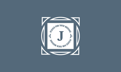 Monogram with the initial letter J for the company. Creative design template for business icon, logo, emblem.