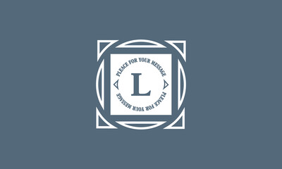Monogram with the initial letter L for the company. Creative design template for business icon, logo, emblem.