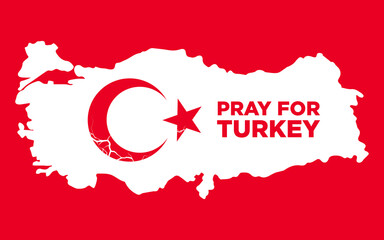 Banner to support and show solidarity with the Turkish people for the earthquake. Pray for Turkey.