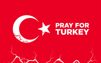 Banner to support and show solidarity with the Turkish people for the earthquake. Pray for Turkey.