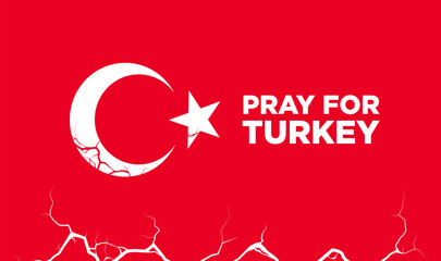 Banner to support and show solidarity with the Turkish people for the earthquake. Pray for Turkey.
