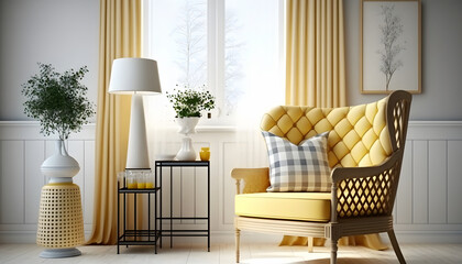 two chairs and table in a room