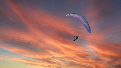 paraglider in the sunset