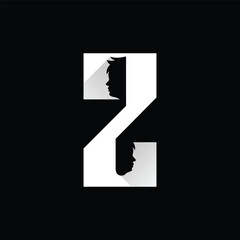 Letter Z Boy Face Logo Design Template Inspiration, Vector Illustration.