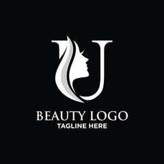 Letter U Beauty Face Logo Design Template Inspiration, Vector Illustration. © cantikdesign
