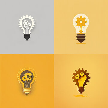 light bulb icon set lighting creative idea