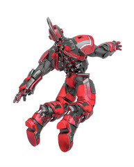 war ready robot was knocked forward rear view