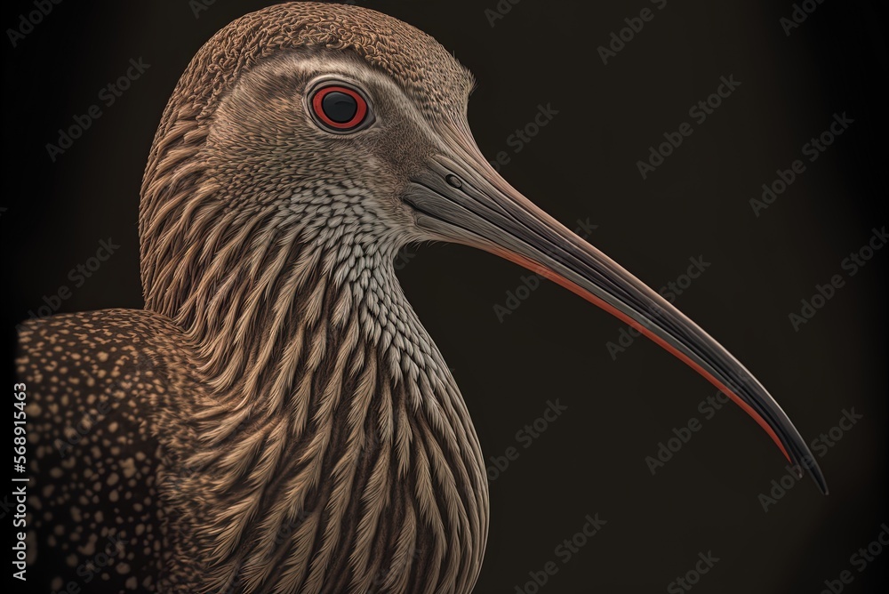 Poster a close image of a curlew in the far east generative ai
