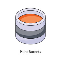 Paint Buckets Vector Isometric Filled Outline icon for your digital or print projects.