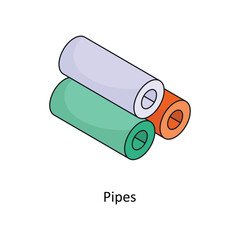 Pipes Vector Isometric Filled Outline icon for your digital or print projects.