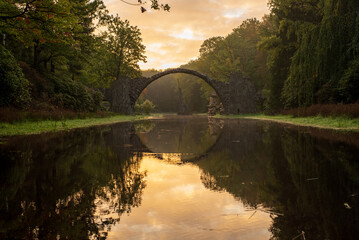 View of Devils bridge in Germany in Saxony