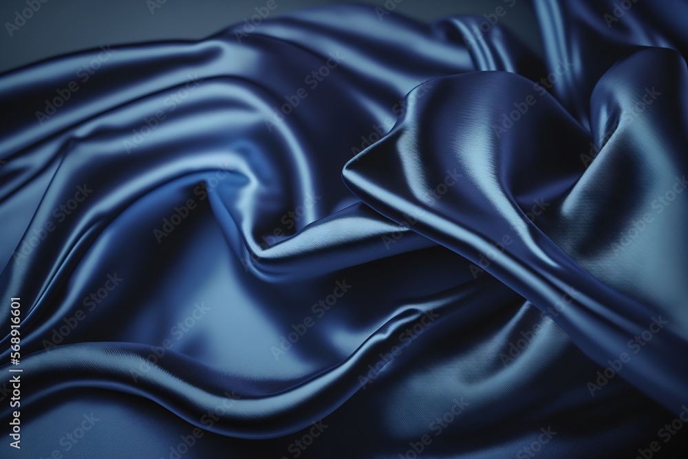 Poster a close up of a blue fabric with a very smooth pattern in the middle of it, with a slight, diagonal,