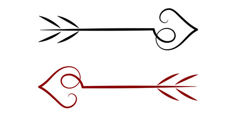 Arrows love vector isolated decoration icon