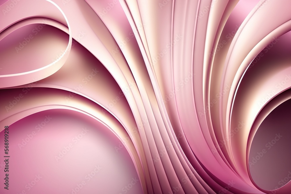 Poster a pink abstract background with curves and curves in the middle of the image is a computer generated