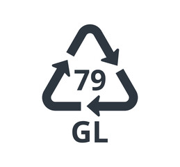 Isolated 79 GL icon for gold backed glass. 