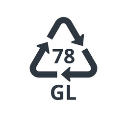 Isolated 78 GL icon for silver backed glass. 