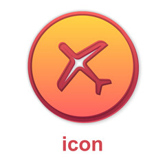 Gold Plane icon isolated on white background. Flying airplane icon. Airliner sign. Vector
