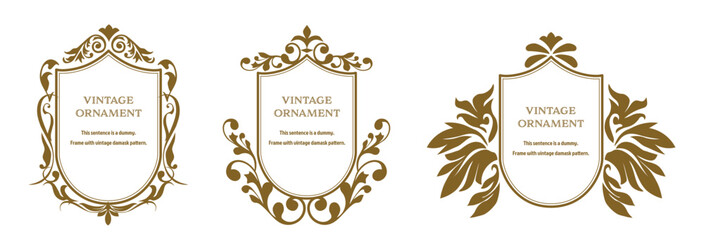 set of graphic materials, oriental patterns, arabesque patterns, antiques, decorative borders and vintage frames.